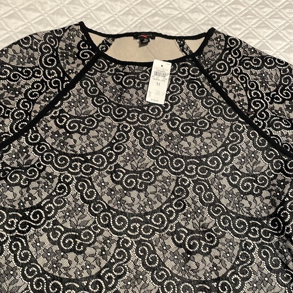 NWT Ann Taylor black lacy Top